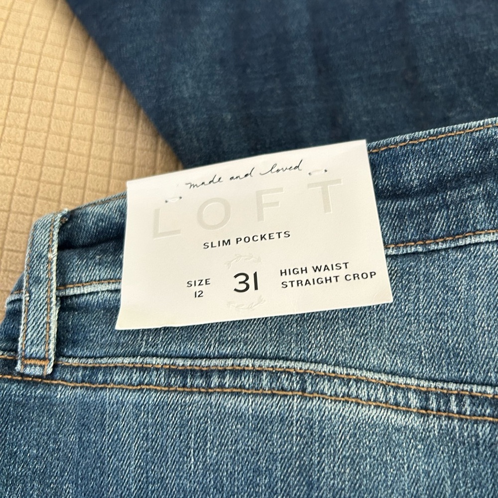 LOFT High Waist Straight Crop Jeans - Picture 6 of 8